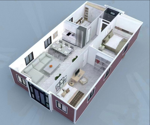 Customised 20 30 40Ft Insulated Tiny Portable Prefab Expandable Container House With 1 to 6 Bedroom
